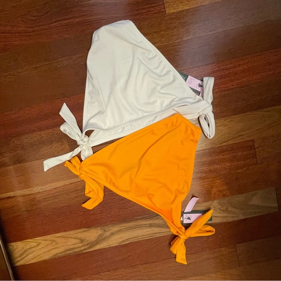 Orange and White Bikini bottoms set of two - Picture 4 of 4